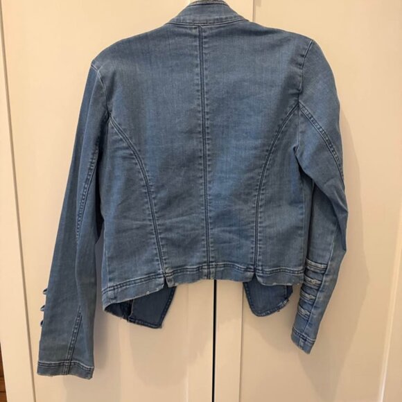Free People Military Denim Indigo Blue Denim Jacket - Picture 4 of 5